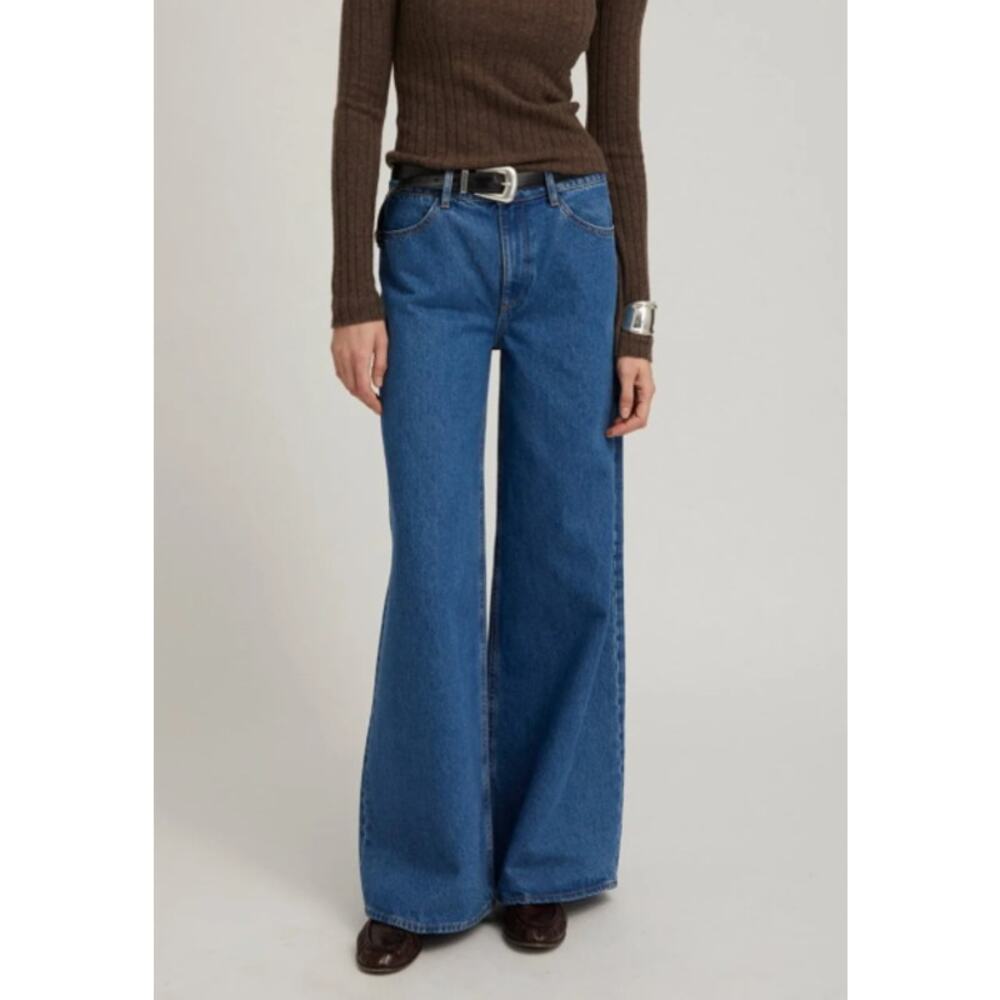 SPRWMN Wide Leg Denim Jeans Blue Size 28